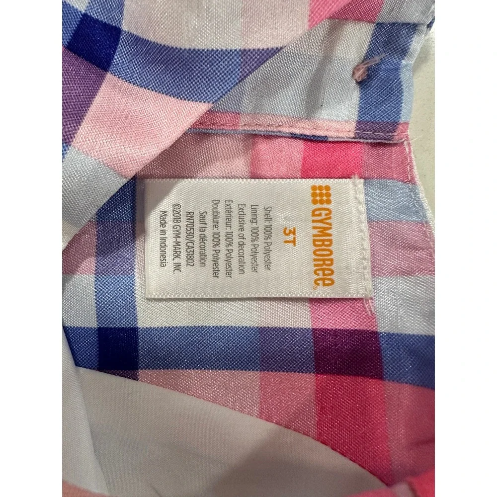 Gymboree Girls Pink Plaid Dress Size 3T Sleeveless Party‎ Holiday Cute